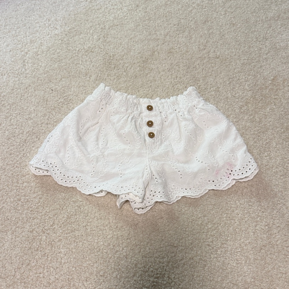 ZARA KIDS White Eyelet Lace Shorts